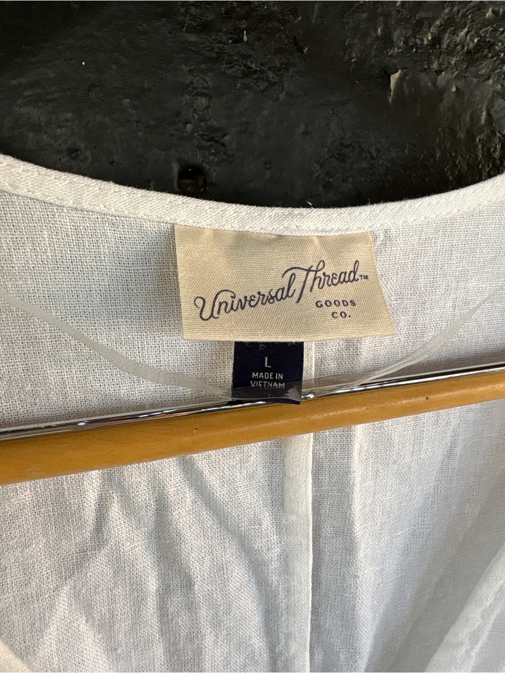 Universal Thread White Linen Button-Front V-Neck Mini Dress - Picture 3 of 4